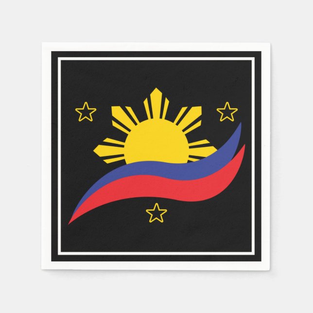 Philippinen Filipino Pinoy Flag Serviette (Vorderseite)
