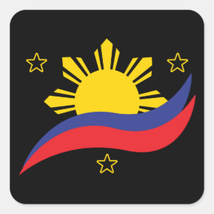 Philippinen Filipino Pinoy Flagge Quadratischer Aufkleber