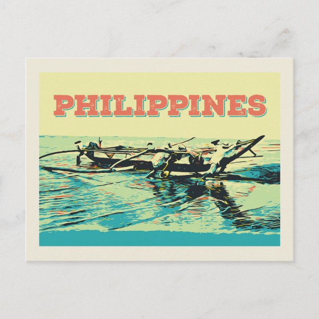 Philippinen, Fischerszene auf den Visayas-Inseln Postkarte (Vorderseite)