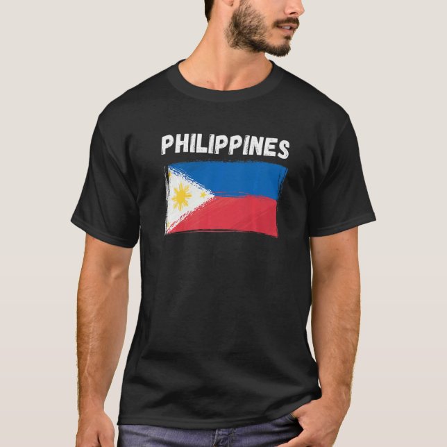 Philippinen Flag Holiday Vintag Grunge Philippino  T-Shirt (Vorderseite)