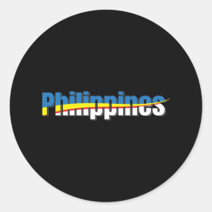 Philippinen Flag Pride - Typografie Art Runder Aufkleber