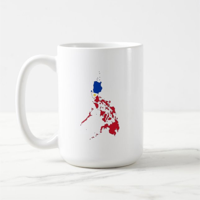 Philippinen-Flagge auf der Karte Kaffeetasse (Links)