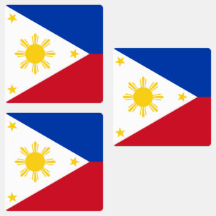 Philippinen-Flagge Etiketten