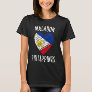 Philippinen-Flagge Herz Malabon City T-Shirt