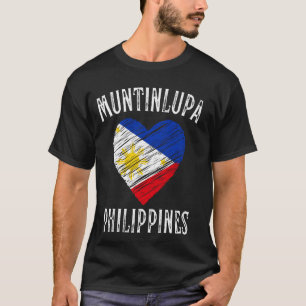 Philippinen-Flagge Herz Muntinlupa City T-Shirt