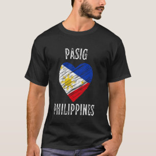 Philippinen-Flagge Herz Pasig City T-Shirt