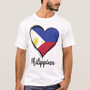 Philippinen-Flagge Herz Pinoy Filipino T-Shirt