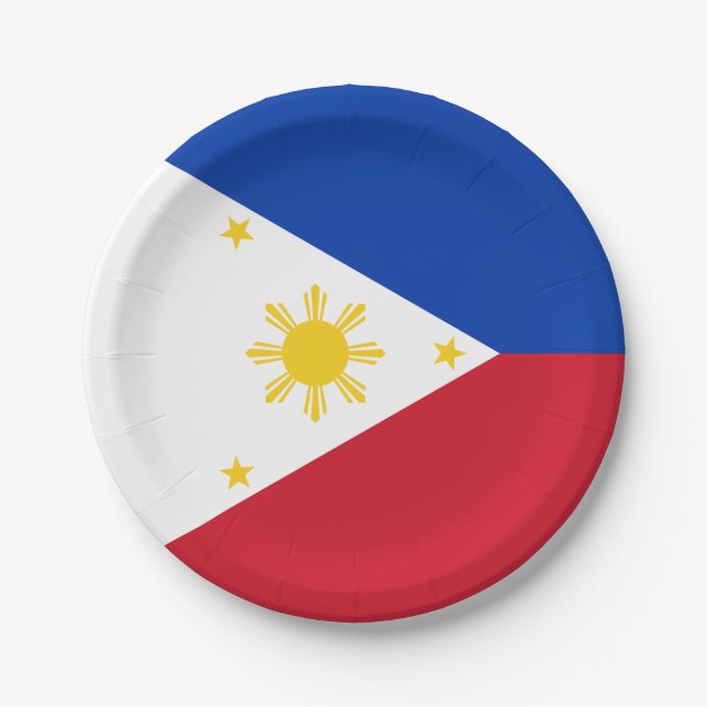 Philippinen-Flagge Pappteller (Vorderseite)