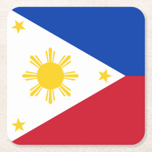 Philippinen-Flagge Rechteckiger Pappuntersetzer
