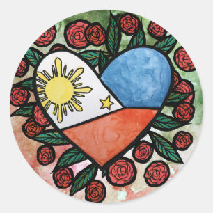 Philippinen-Flagge Runder Aufkleber
