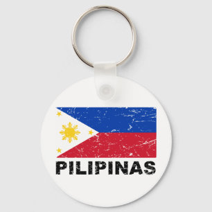 Philippinen-Flagge Vintage Schlüsselanhänger