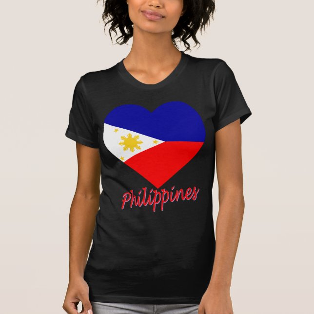 Philippinen-Flaggen-Herz T-Shirt (Vorderseite)