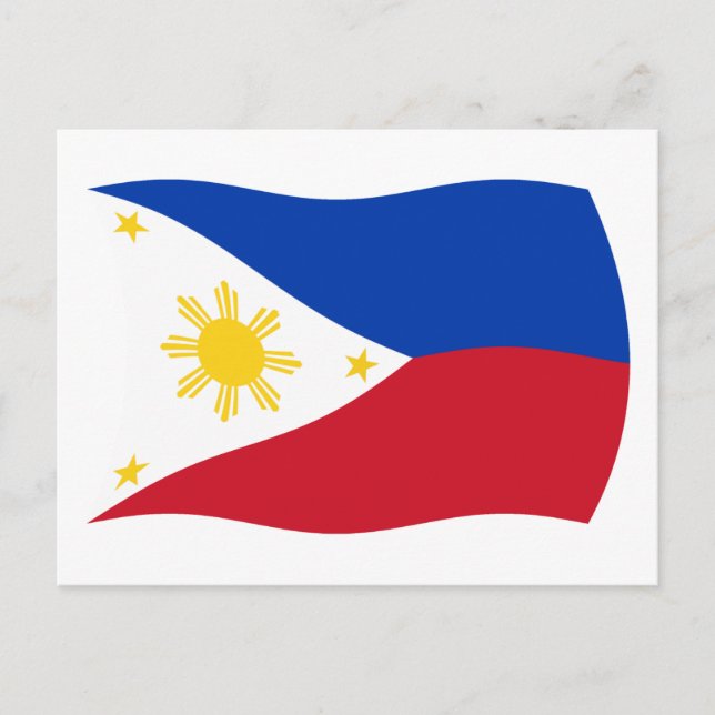 Philippinen Flaggen Postkarte (Vorderseite)
