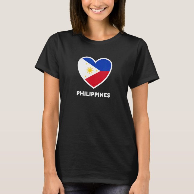 Philippinen-Flaggenherz T-Shirt (Vorderseite)