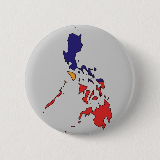 Philippinen-Flaggenkarte Button (Vorderseite)
