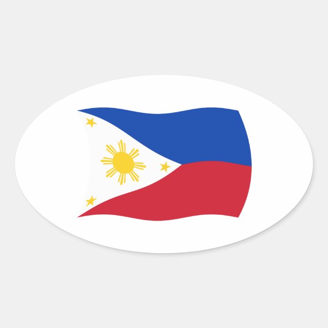 Philippinen-Flaggensticker Ovaler Aufkleber (Vorderseite)