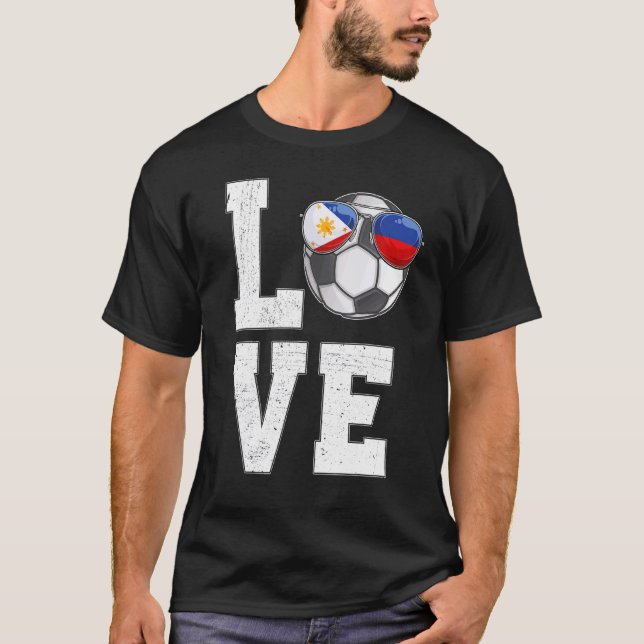 Philippinen Fußball-Liebe Filipino Flag T-Shirt (Vorderseite)