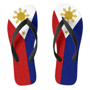 Philippinen-Glitzer-Flagge, breite Streifen Flip Flops