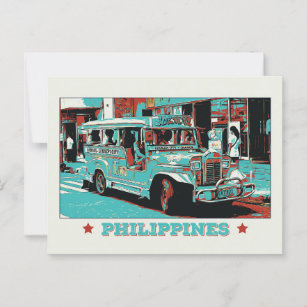 Philippinen, ikonischer Jeepney in Manila Postkarte