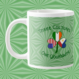 Philippinen Irland USA Kleeblatt Flag Personalisie Jumbo-Tasse