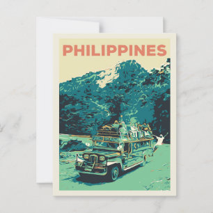 Philippinen, Jeepney in Luzon, zentrale Kordillera Postkarte
