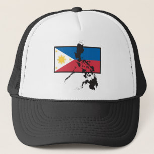 Philippinen-Karte über Flagge Truckerkappe