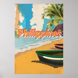 Philippinen Klassisches altes Reiseplakat Poster
