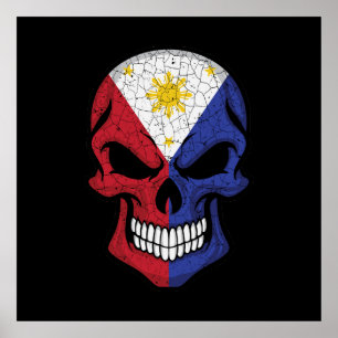 Philippinen lächeln Schädelflagge Poster