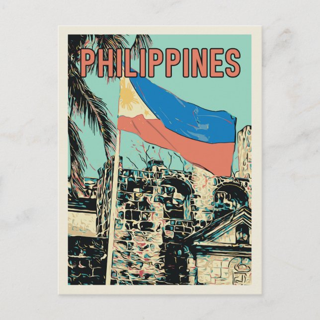 Philippinen, Manila Intramuros, Fort von Santiago Postkarte (Vorderseite)