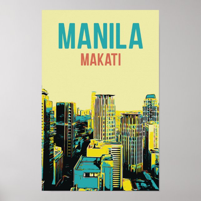 Philippinen, Metro Manila, Stadt Makati Gebäude Poster (Vorne)