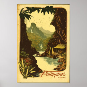 Philippinen mit Liebe Vintage Poster