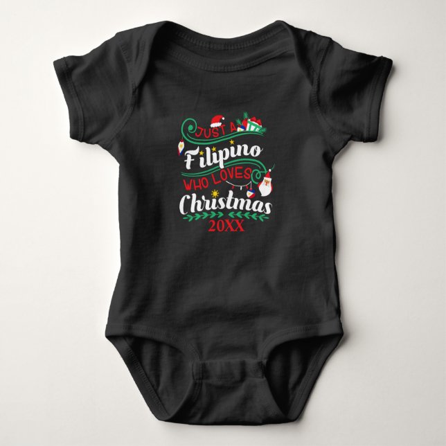 Philippinen - Philippinen Wer Lieben Weihnachten Baby Strampler (Vorderseite)
