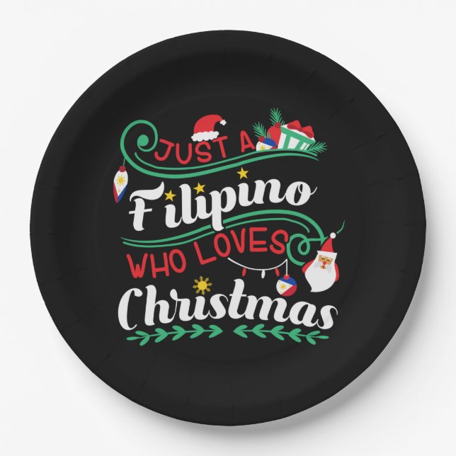 Philippinen - Philippinen Wer Lieben Weihnachten Pappteller (Vorderseite)