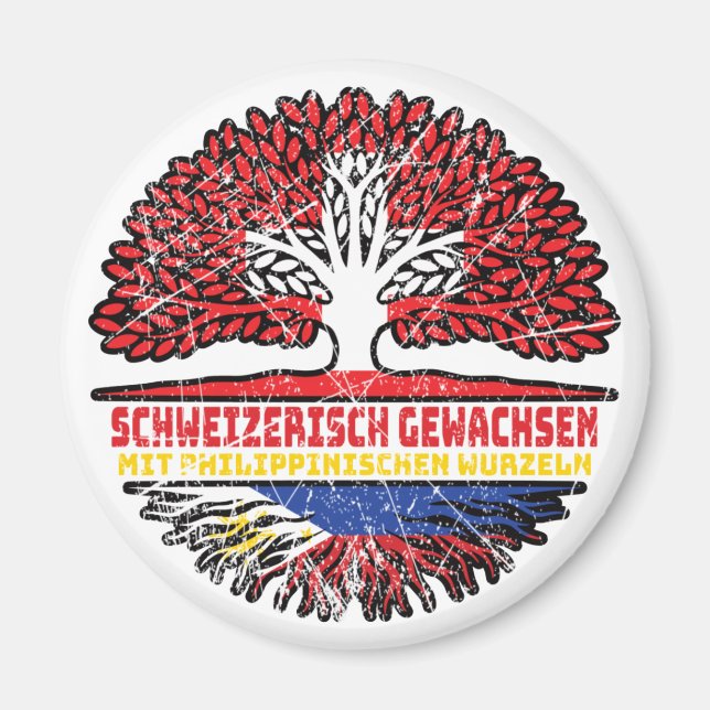 Philippinen Philippinisch Schweizer Schweiz Baum Magnet (Vorne)