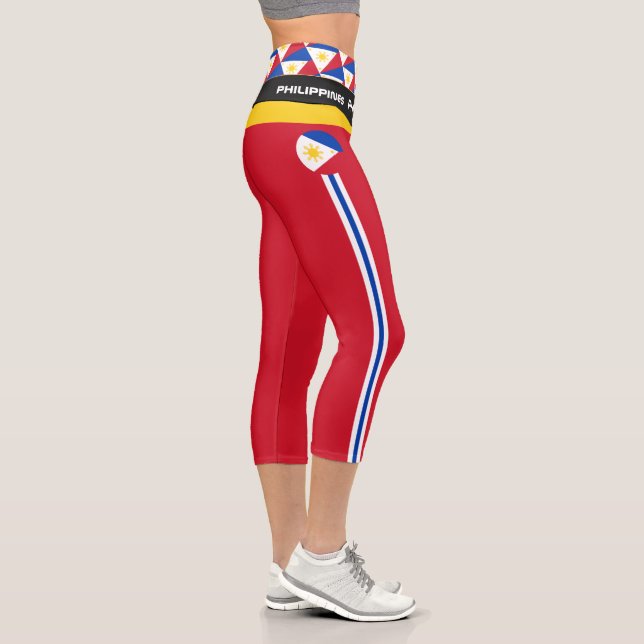 Philippinen & Philippinische Flaggenmode, Fitness  Capri Leggings (Rechts)