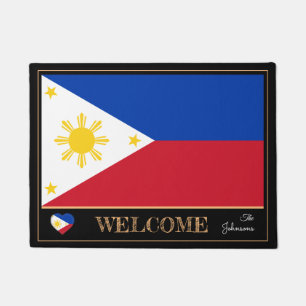 Philippinen & Philippinisches Flaggenhaus/Sportwil Fußmatte