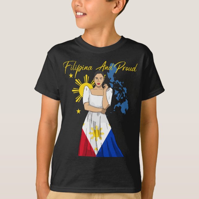 Philippinen Pinay Filipina Pride Islands Flag Girl T-Shirt (Vorderseite)