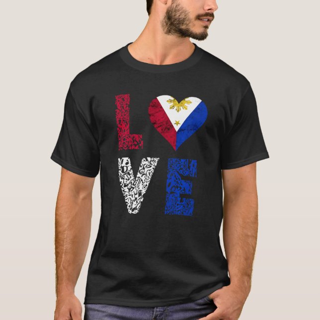 Philippinen Pinoy Liebe Pride Philippino F T-Shirt (Vorderseite)