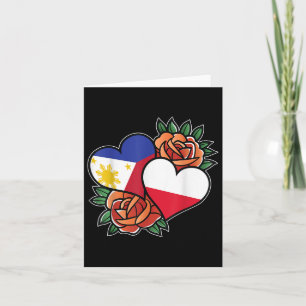 Philippinen Polen Flagge Herz Halb Filipino Halb P Karte