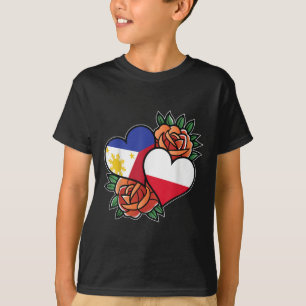 Philippinen Polen Flaggenstaat Herzstück Half Phil T-Shirt