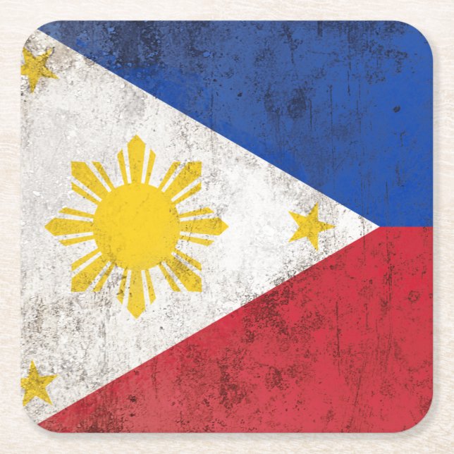 Philippinen Rechteckiger Pappuntersetzer (Vorderseite)