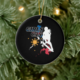 Philippinen Skateboarding Girls Can Keramik Ornament