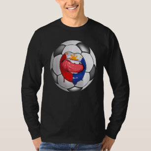 Philippinen Soccer Filipino Flag Mouth T-Shirt