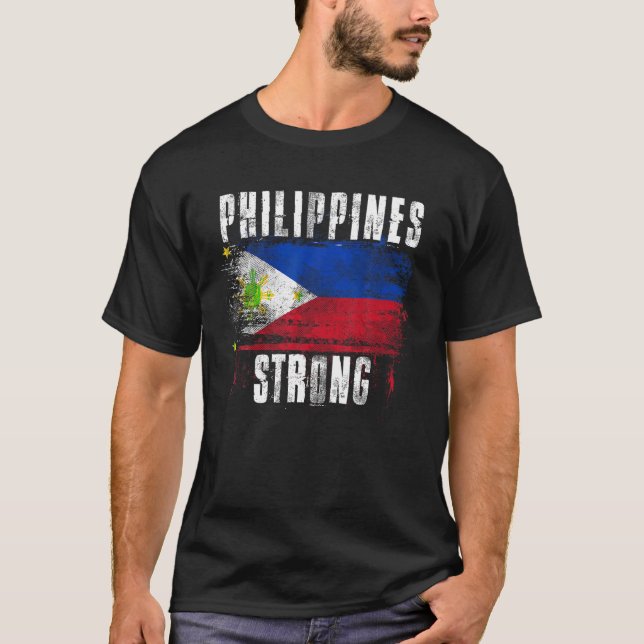 Philippinen starke Not leidende Flagge Filipino Pr T-Shirt (Vorderseite)