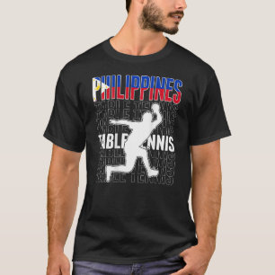 Philippinen Tischtennis Fans Philippinische Flagg T-Shirt