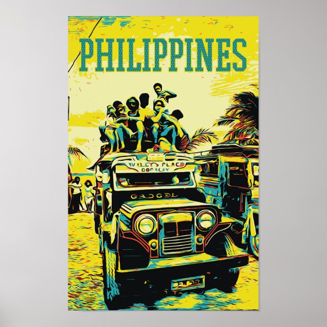 Philippinen, überlasteter Jeepney Poster (Vorne)