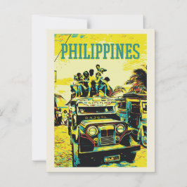 Philippinen, überlasteter Jeepney Postkarte