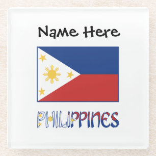 Philippinen und personalisierte philippinische Fla Glasuntersetzer