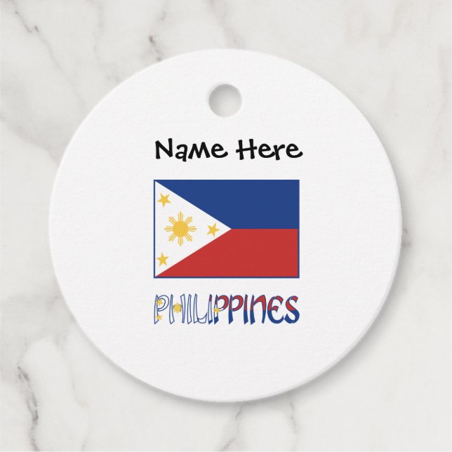 Philippinen und philippinische Flagge Personalisie Geschenkanhänger (Vorderseite)