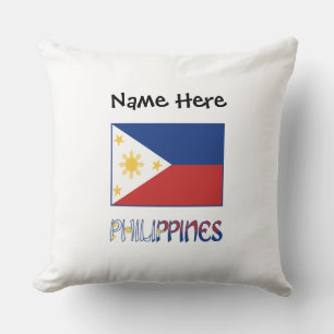 Philippinen und philippinische Flagge Personalisie Kissen